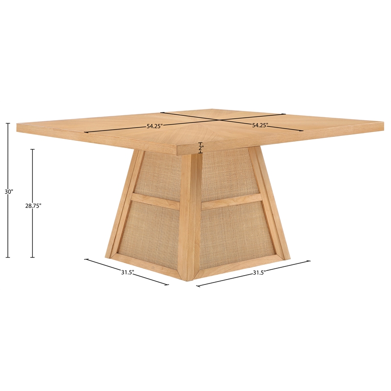 Meridian Furniture Fenwick Natural Cane Solid Wood with Oak Veneer Dining Table