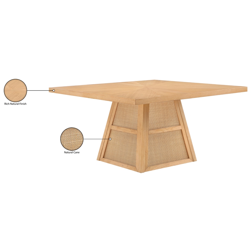 Meridian Furniture Fenwick Natural Cane Solid Wood with Oak Veneer Dining Table