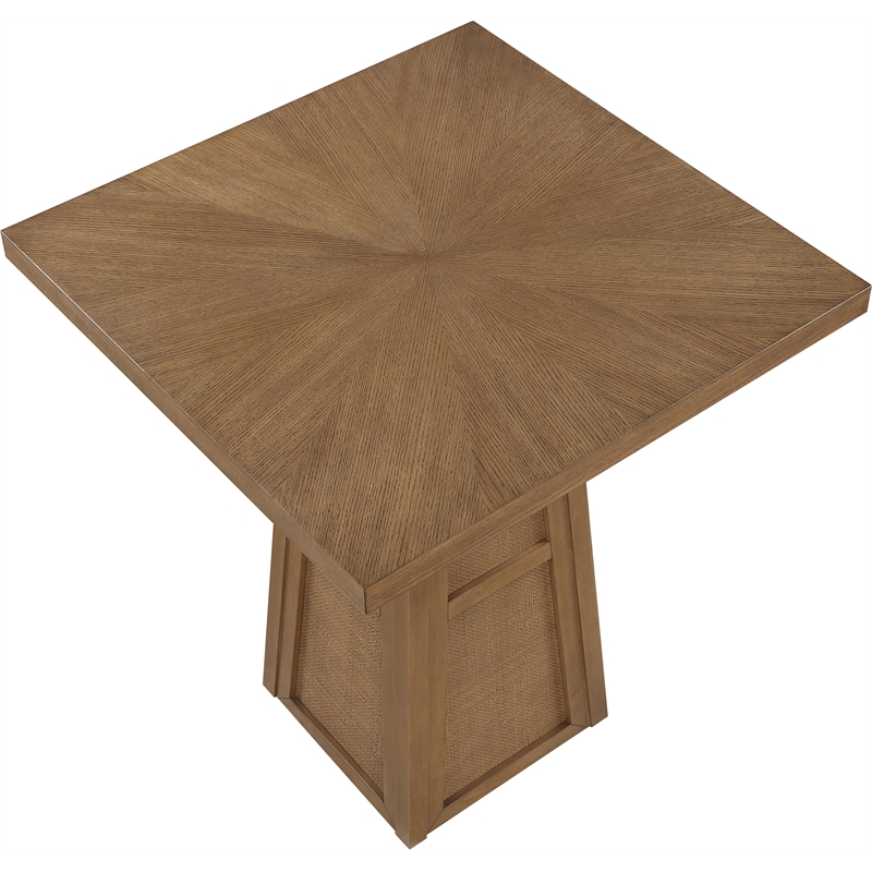 Meridian Furniture Fenwick Brown Cane Solid Wood with Oak Veneer Bar Table