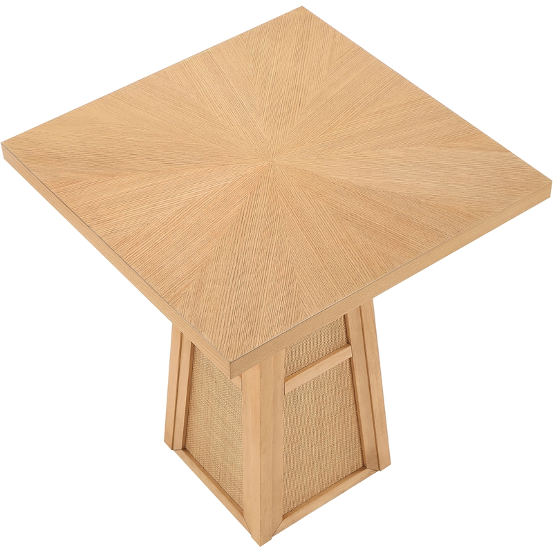 Meridian Furniture Fenwick Natural Cane Solid Wood with Oak Veneer Bar Table
