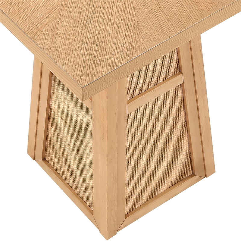Meridian Furniture Fenwick Natural Cane Solid Wood with Oak Veneer Bar Table