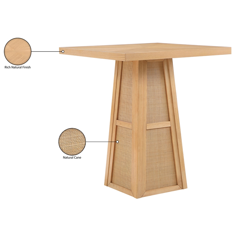Meridian Furniture Fenwick Natural Cane Solid Wood with Oak Veneer Bar Table