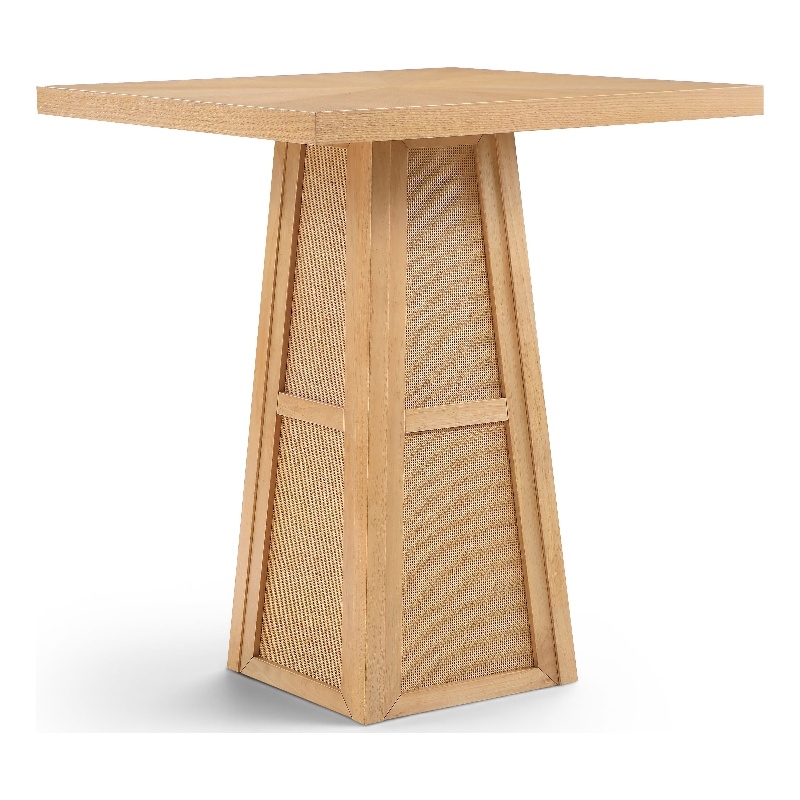 Meridian Furniture Fenwick Natural Cane Solid Wood with Oak Veneer Bar Table