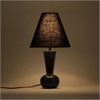 Meridian Furniture Lucente Black Genuine Marble Base And Cotton Shade Table Lamp