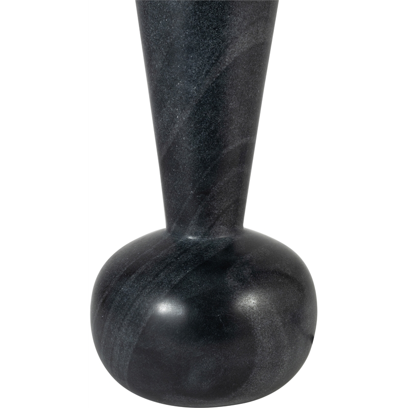 Meridian Furniture Lucente Black Genuine Marble Base And Cotton Shade Table Lamp