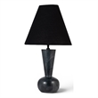 Meridian Furniture Lucente Black Genuine Marble Base And Cotton Shade Table Lamp