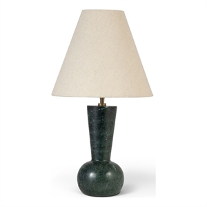Meridian Furniture Lucente Green Genuine Marble Base And Linen Shade Table Lamp