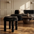 Meridian Furniture Velin Black Velvet Upholstered Ottoman / Stool