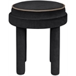 Meridian Furniture Velin Black Velvet Upholstered Ottoman / Stool