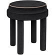 Meridian Furniture Velin Black Velvet Upholstered Ottoman / Stool