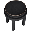 Meridian Furniture Velin Black Velvet Upholstered Ottoman / Stool