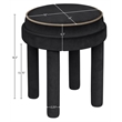 Meridian Furniture Velin Black Velvet Upholstered Ottoman / Stool