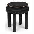 Meridian Furniture Velin Black Velvet Upholstered Ottoman / Stool