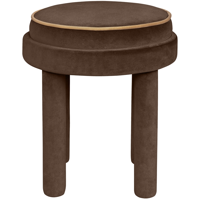 Meridian Furniture Velin Brown Velvet Upholstered Ottoman / Stool