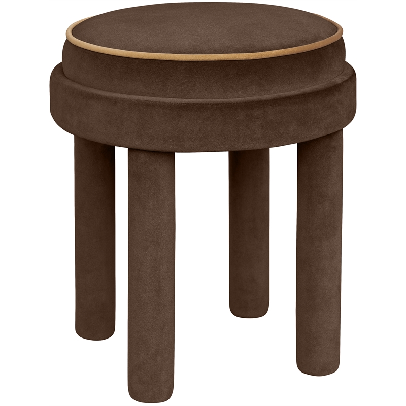 Meridian Furniture Velin Brown Velvet Upholstered Ottoman / Stool