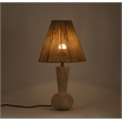 Meridian Furniture Lucente Travertine Base And Jute Shade Table Lamp