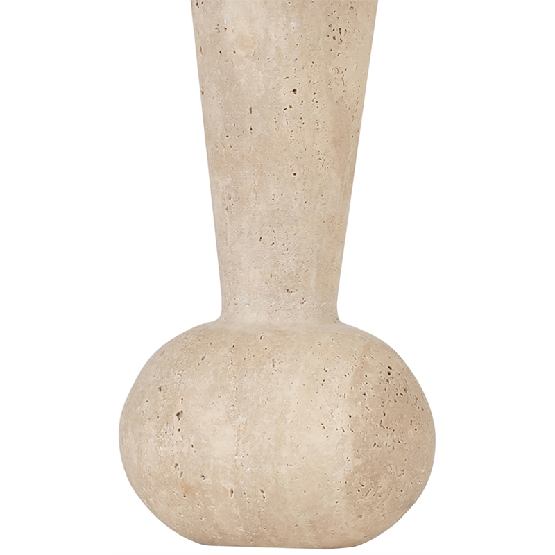 Meridian Furniture Lucente Travertine Base And Jute Shade Table Lamp