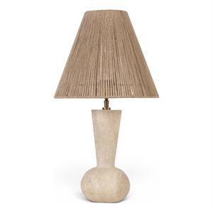 Meridian Furniture Lucente Travertine Base And Jute Shade Table Lamp