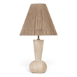 Meridian Furniture Lucente Travertine Base And Jute Shade Table Lamp