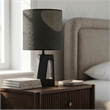 Meridian Furniture Vellum Black Genuine Marble Base And Cotton Shade Table Lamp