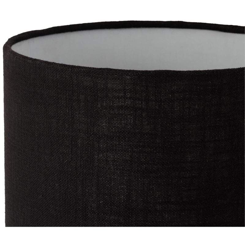 Meridian Furniture Vellum Black Genuine Marble Base And Cotton Shade Table Lamp