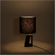 Meridian Furniture Vellum Black Genuine Marble Base And Cotton Shade Table Lamp