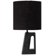 Meridian Furniture Vellum Black Genuine Marble Base And Cotton Shade Table Lamp