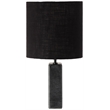 Meridian Furniture Vellum Black Genuine Marble Base And Cotton Shade Table Lamp
