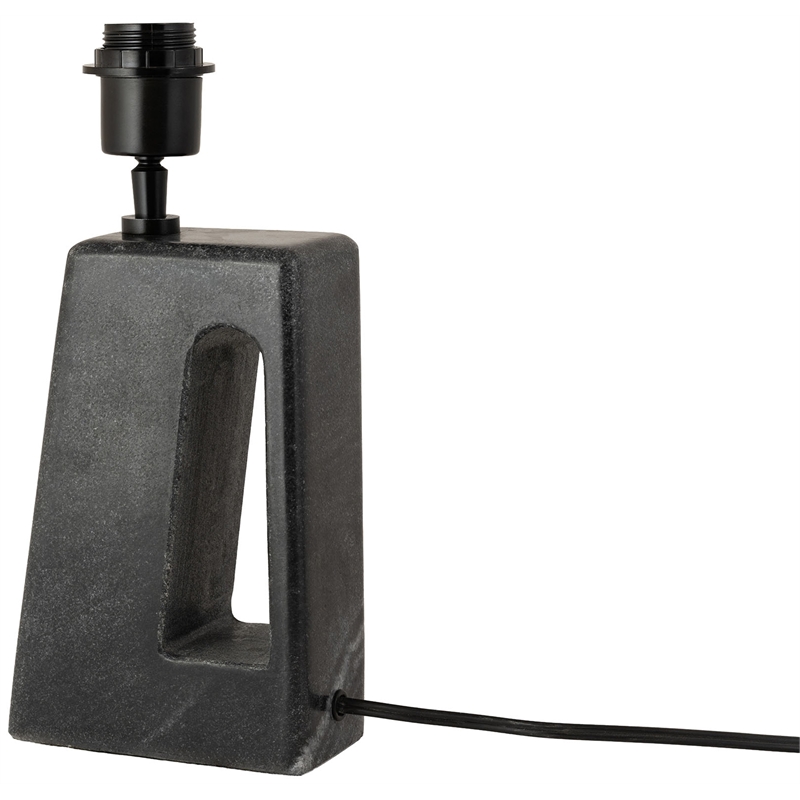 Meridian Furniture Vellum Black Genuine Marble Base And Cotton Shade Table Lamp