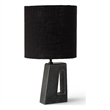 Meridian Furniture Vellum Black Genuine Marble Base And Cotton Shade Table Lamp