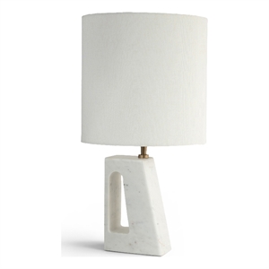 Meridian Furniture Vellum Off White Genuine Marble Base Table Lamp