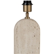Meridian Furniture Solis Travertine/Walnut Wood Base With Linen Shade Table Lamp