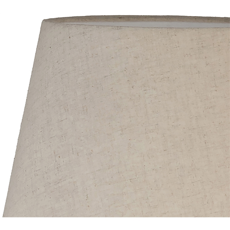 Meridian Furniture Solis Travertine/Walnut Wood Base With Linen Shade Table Lamp
