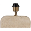 Meridian Furniture Solis Travertine/Walnut Wood Base With Linen Shade Table Lamp