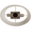 Meridian Furniture Solis Travertine/Walnut Wood Base With Linen Shade Table Lamp