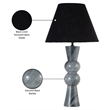 Meridian Furniture Pietra Black Genuine Marble Base And Cotton Shade Table Lamp