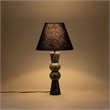 Meridian Furniture Pietra Black Genuine Marble Base And Cotton Shade Table Lamp