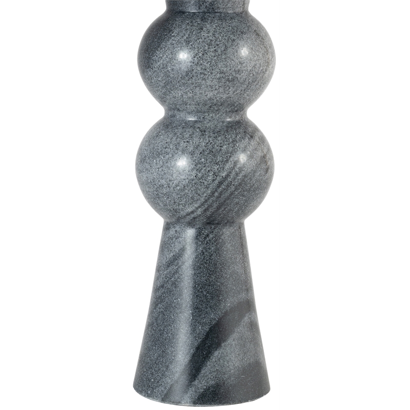 Meridian Furniture Pietra Black Genuine Marble Base And Cotton Shade Table Lamp