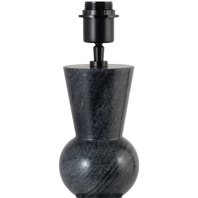 Meridian Furniture Pietra Black Genuine Marble Base And Cotton Shade Table Lamp