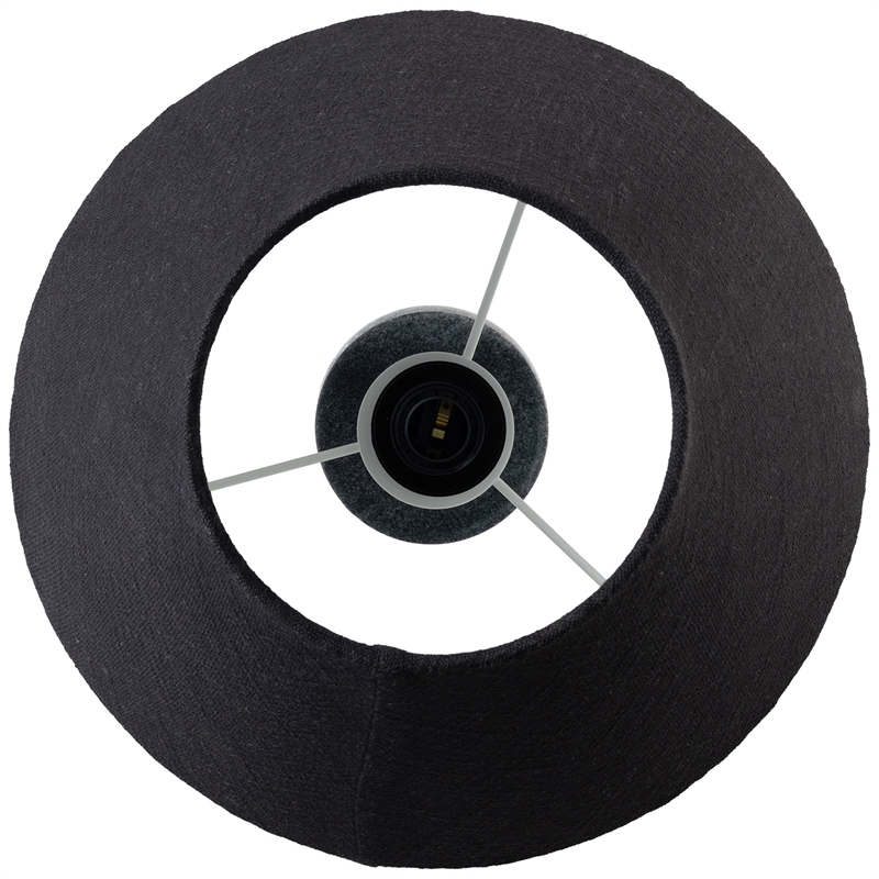 Meridian Furniture Pietra Black Genuine Marble Base And Cotton Shade Table Lamp