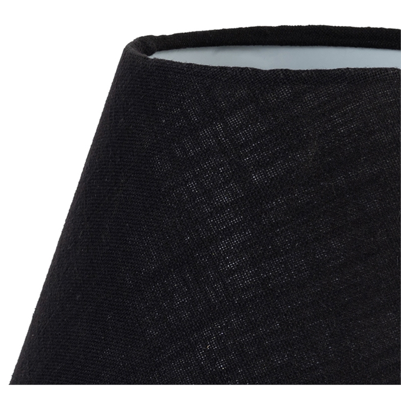 Meridian Furniture Pietra Black Genuine Marble Base And Cotton Shade Table Lamp