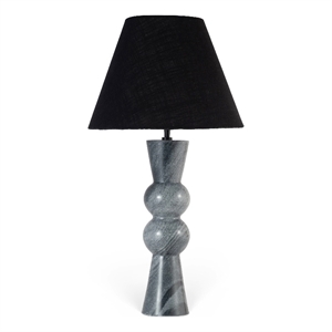 Meridian Furniture Pietra Black Genuine Marble Base And Cotton Shade Table Lamp