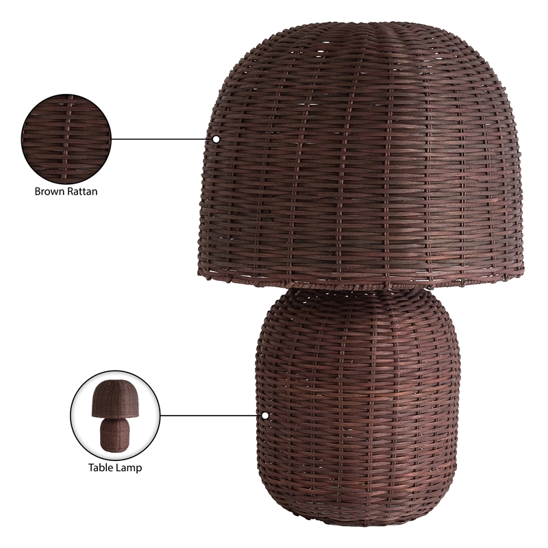 Meridian Furniture Nomad Brown Rattan Table Lamp