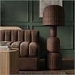 Meridian Furniture Harvest Brown Rattan Floor Lamp