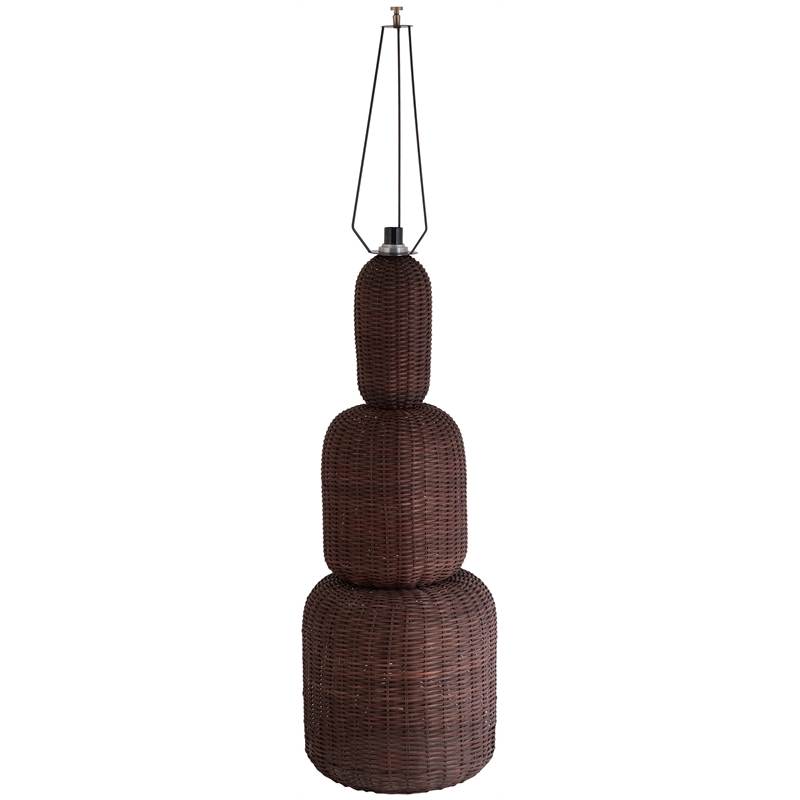 Meridian Furniture Harvest Brown Rattan Floor Lamp