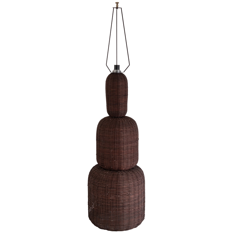 Meridian Furniture Harvest Brown Rattan Floor Lamp