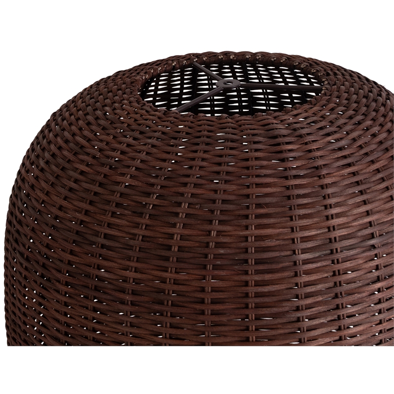 Meridian Furniture Harvest Brown Rattan Floor Lamp
