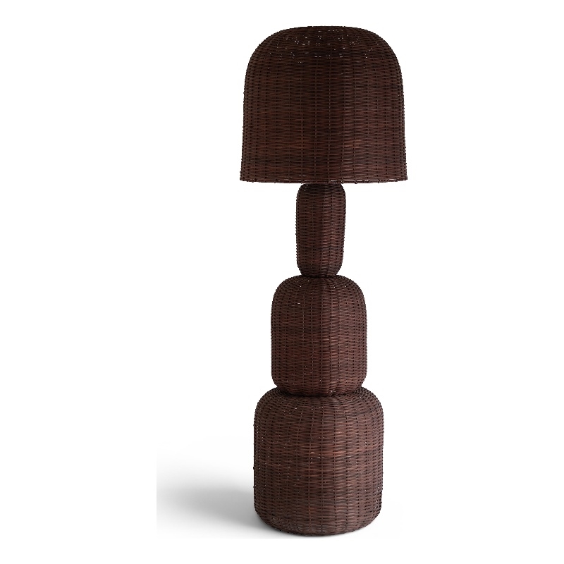 Meridian Furniture Harvest Brown Rattan Floor Lamp