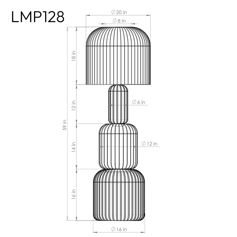 Meridian Furniture Harvest Natural Rattan Floor Lamp