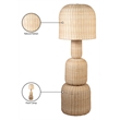 Meridian Furniture Harvest Natural Rattan Floor Lamp